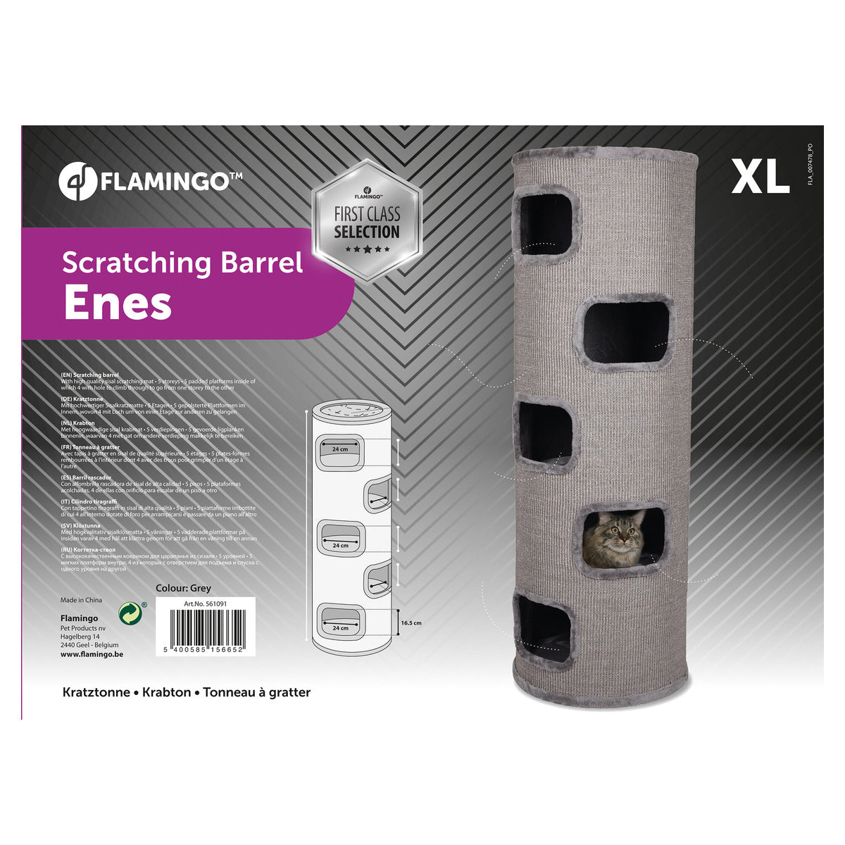 FLAMINGO Kratztonne Enes grau