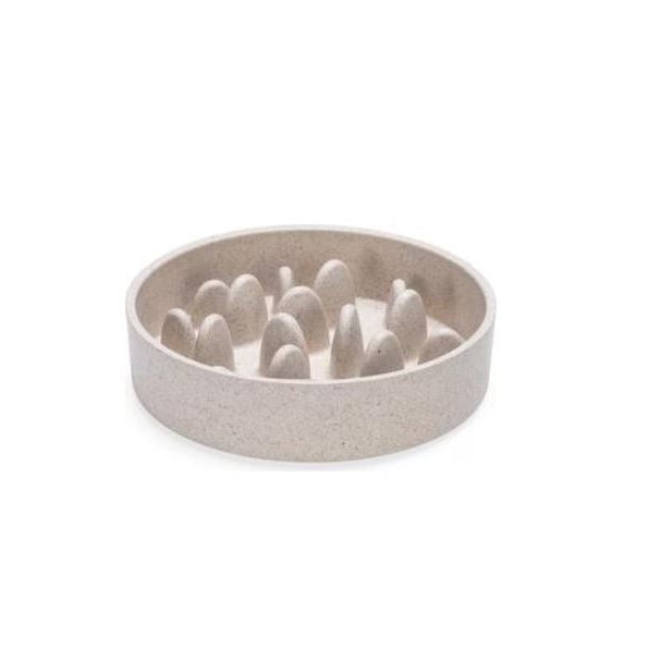 DESIGNED BY LOTTE Antischling-Napf Pom beige aus Bambus für Hunde