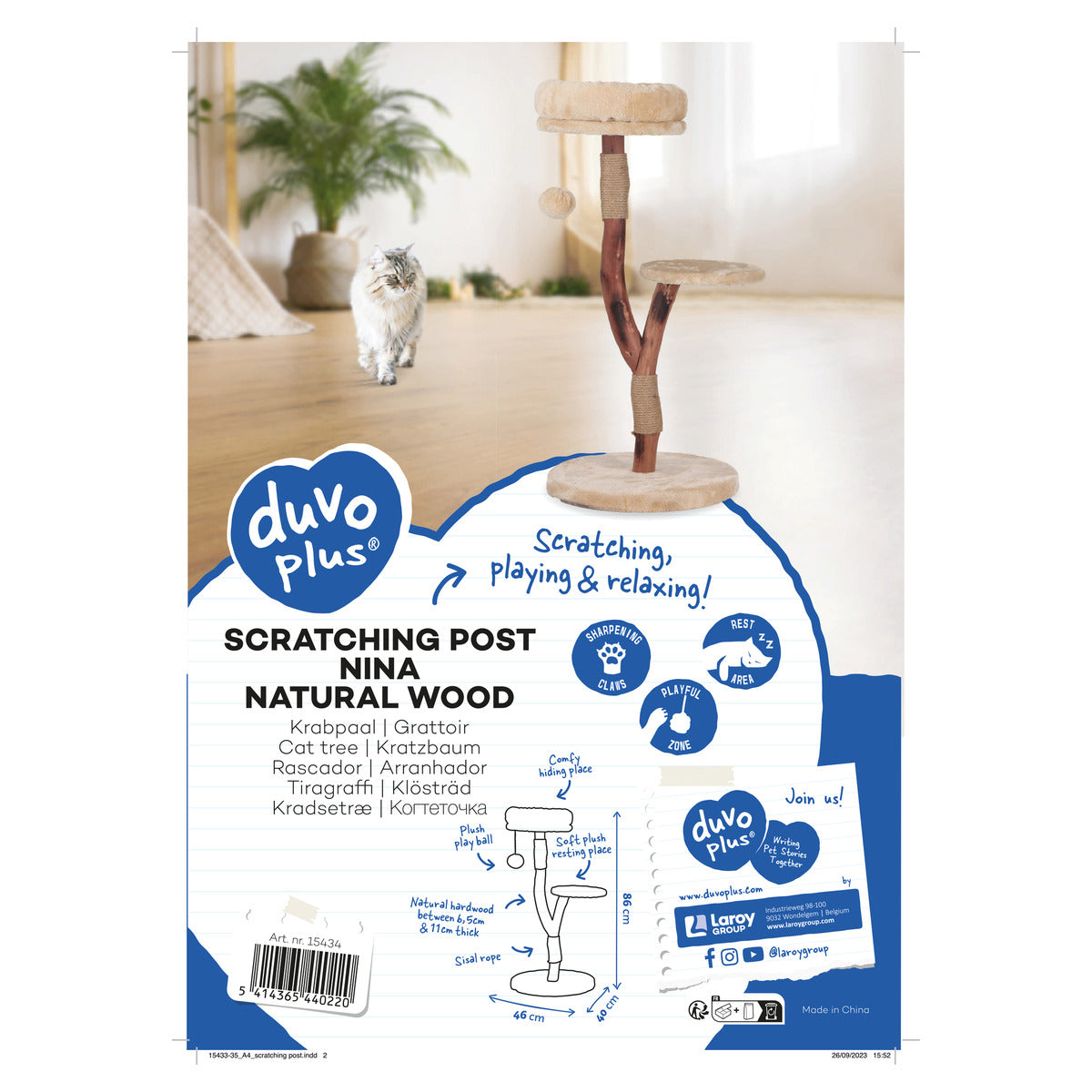 DUVO+ Kratzbaum Nina Natural Wood